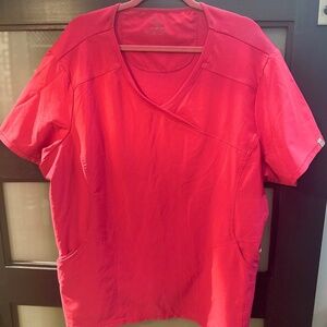 Infinity by Cherokee 💗 Carmine Pink scrub top (4XL)